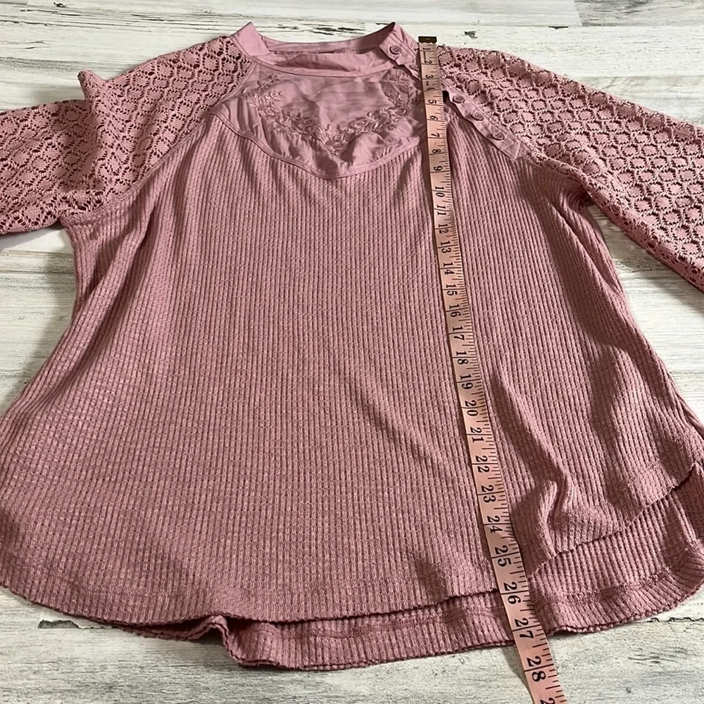 Free People Rose Sweetest Thing Thermal Top Size M